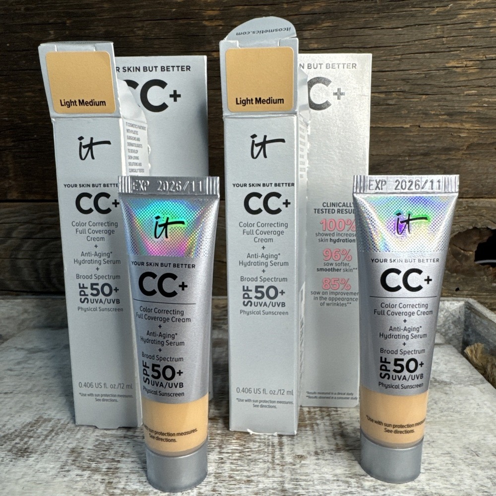 IT Cosmetics CC Cream Light Medium 12ml - Set of 2 | MSRP = $38